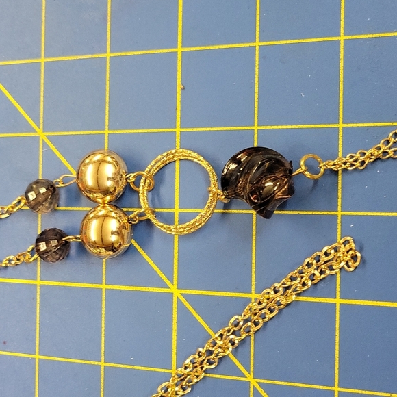 Beaded & Purple Stone Gold Tone Tassel 40" in Length - Picture 2 of 5